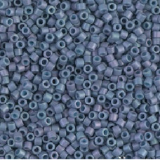 5 grams Size 10 Miyuki Delica Matte Metallic Light Grey Blue DBM0376