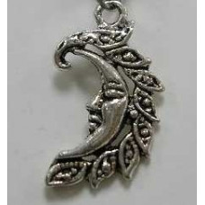 25mm Antique Silver Moon Charm 2 Lead and Nickel Free