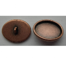 10x14mm Copper Plated Patera Oval Brass Button Bezel