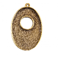 25x38mm 24K Gold Plated Patera Single Loop Toggle Oval Bezel