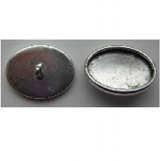 10x14mm .999 A Silver Plated Patera Oval Brass Button Bezel