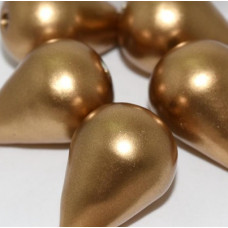 27x18mm Papier Mache Drop Gold 001