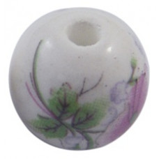 Handmade Porcelain Beads - 12mm Multi coloured Floral