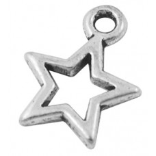 14mm Antique Silver Plain Star Lead and Nickel Free
