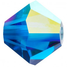 50 pack 3mm Preciosa Bicones Capri Blue AB