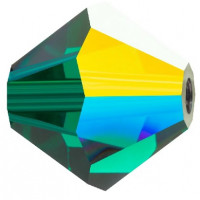 50 pack 3mm Preciosa Bicones Emerald AB