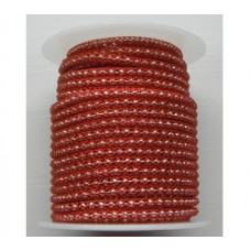 Red wire over 2mm Silver Plated bead chain  Price per 10cm
