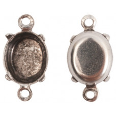 Prong setting for oval Preciosa Chaton in antique silver