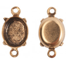 Prong setting for oval Preciosa Chaton in gold