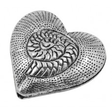 31mm Antique Silver Colour Fossil Heart Lead and Nickel Free