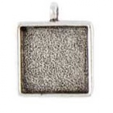 15mm .999 A Silver Plated Nunn Design Single Loop Square Bezel