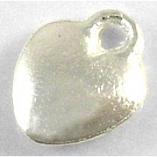 10mm Silver Colour Small Flat Heart Charm Lead and Nickel Free