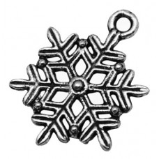19mm Antique Silver Snowflake Number 2 Lead and Nickel Free