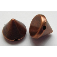 8 mm Acrylic Cone Spikes in Copper 1 mm hole across base 10pk