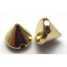 8 mm Acrylic Cone Spikes in Gold colour with 1 mm hole 10pk