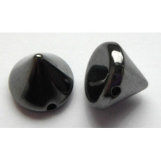 8 mm Acrylic Cone Spikes in Gunmetal 1 mm hole across 10pk