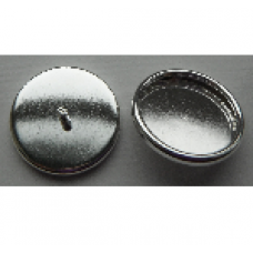 18mm .999 S Silver Plated Nunn Design Round Brass Button Bezel