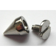 9 mm Silver metal studs with screw fastener 5pk
