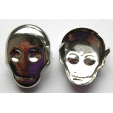 22 mm Silver metal Skulls prongs for attachment 10pk