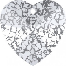 6228 heart 14mm Crystal Silver Patina