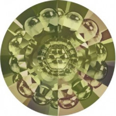 12 mm Swarovski 1681 Vision Stone Crystal Luminous Green Foiled