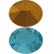 4120 25x18mm Swarovski pointed back Oval Aquamarine Gold Foiled