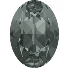 4120 25x18mm Swarovski pointed back Oval Black Diamond Foiled