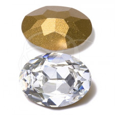 4120 25x18mm Swarovski pointed back Oval Crystal Gold Foiled
