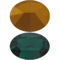 4120 25x18mm Swarovski pointed back Oval Emerald Gold Foiled