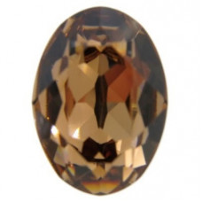 4120 18x13mm Swarovski pointed back Oval Smoky Quartz Foiled