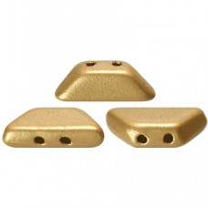 10 grams Tinos 2 hole beads Light Gold Matte 00030 01710