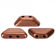 10 grams Tinos 2 hole beads Copper Gold Matte 00030 01780