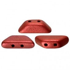 10 grams Tinos 2 hole beads Red Metallic Matte 03000 01890