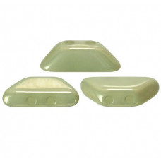 10 grams Tinos 2 hole beads Opaque Lt Green Lustre 03000 14457