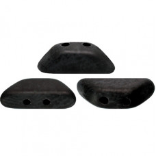 10 grams Tinos 2 hole beads Jet Matte 23980 84100