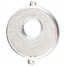 32mm .999 S Silver Plated Patera Double Loop Toggle Circle Bezel