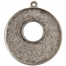 32mm .999 A Silver Plated Patera Single Loop Toggle Circle Bezel