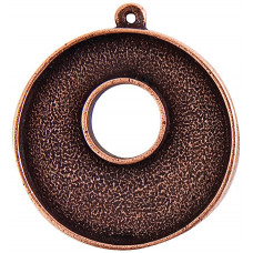 32mm Copper Plated Patera Single Loop Toggle Circle Bezel