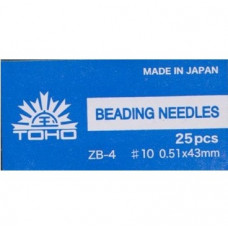 25 Pack 43mm long Toho Size 10 Beading Needles