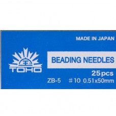 25 Pack 50mm long Toho Size 10 Beading Needles