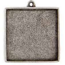 31mm .999 A Silver Plated Nunn Design Double Loop Square Bezel