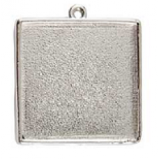 31mm .999 S Silver Plated Nunn Design Double Loop Square Bezel